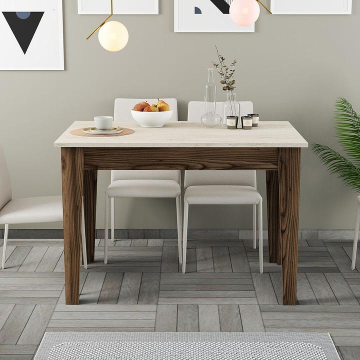 Produktbild Hanah Home Kiev Walnut Travertine Kitchen Table (72 x 110 x 75 cm)