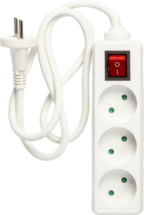 Actual product image Antalis Plug 3-fold with contact (D) 1m cable white (3x, CEE 7/16, 1 m)