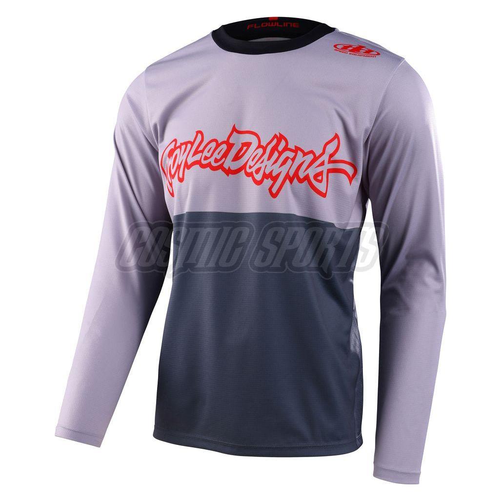 Troy Lee Designs, Herren, Velotrikot, Flowline Ls Jersey (M), Blau, Grau, M