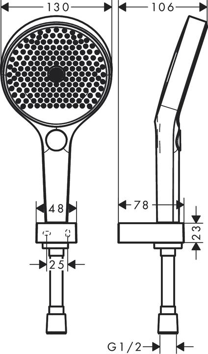 Produktbild hansgrohe Rainfinity Duschkopfhalterungset 130 mit Duschschlauch 160 cm (3 Strahlarten, 10 l/min)