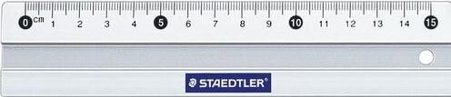 Staedtler Metal ruler, made of aluminium, 150 mm long Millimetre scale, embossed graduation, ink edge (150 mm)