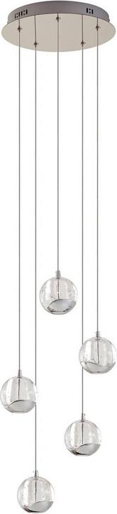 Lucande Hayley 5 pendant light Clear/Chrome