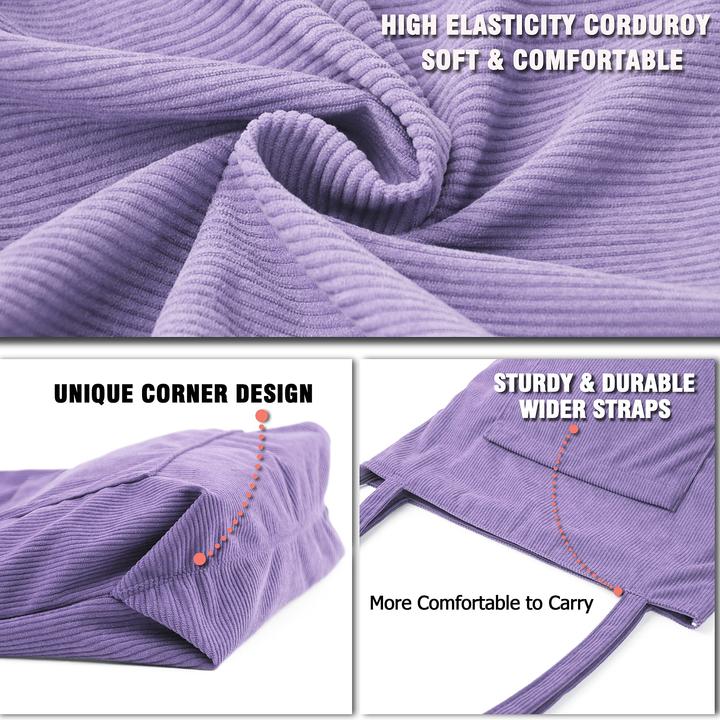 Produktbild Only-Bags.Store Kordtasche Umhängetasche mit Reissverschluss, Shopper Tasche Umhängetasche grosse Tragetasche