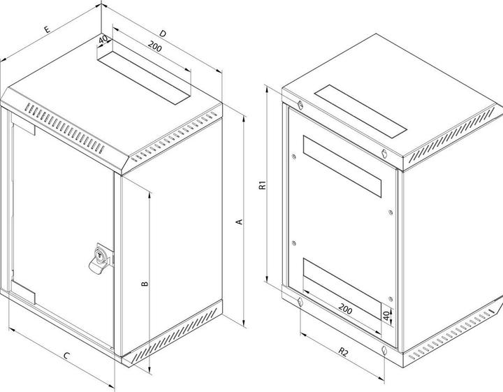 Image du produit Triton 10" Wandschrank einteilig 4HE300mm, Glastür, schwarz (4 HE, Rack 10 pouces)