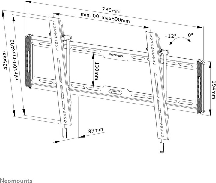 Immagine prodotto Neomounts WAH 1TFT 1Joint Max.70 (Muro, 85.83", 70 kg)