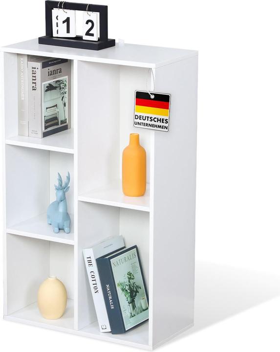 Weiss - 50 x 24 x 80 cm - 5 Fächer