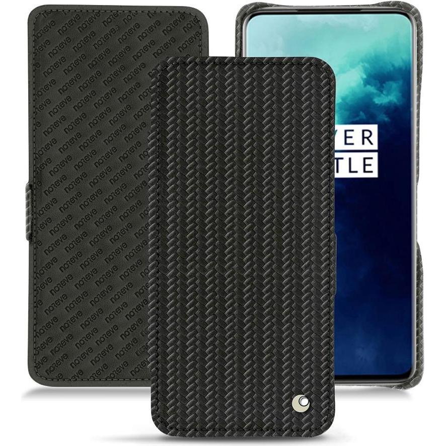 Noreve Lederschutzhülle horizontal (OnePlus 7T Pro), Smartphone Hülle, Schwarz