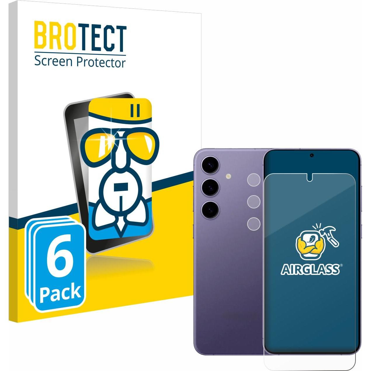 BROTECT AirGlass Panzerglasfolie (6 Stück, Samsung Galaxy S21), Smartphone Schutzfolie, Transparent
