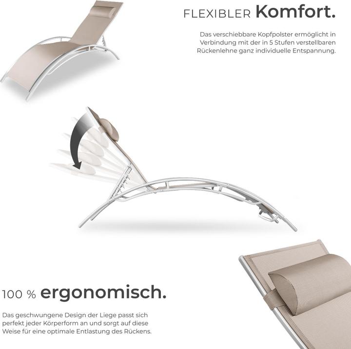 Image du produit tectake Bains de soleil (180 cm)