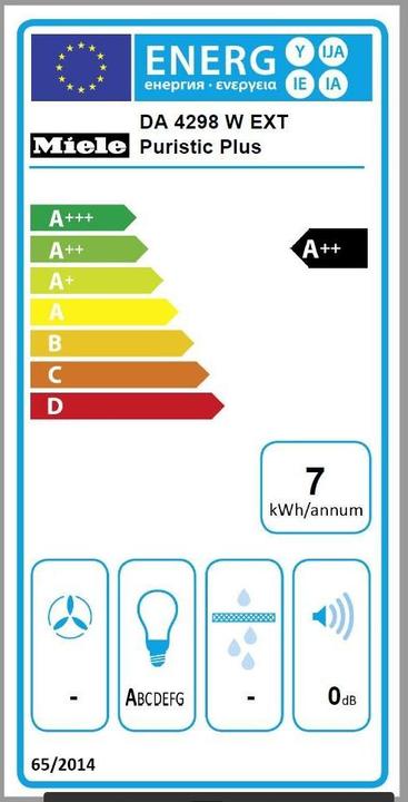 Energie-Label Miele DA 4298 W Puristic Plus ED (Wandhaube)