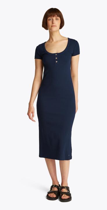 Image du produit Tommy Hilfiger Robe Bodycon Cintrée Henley Or (S)