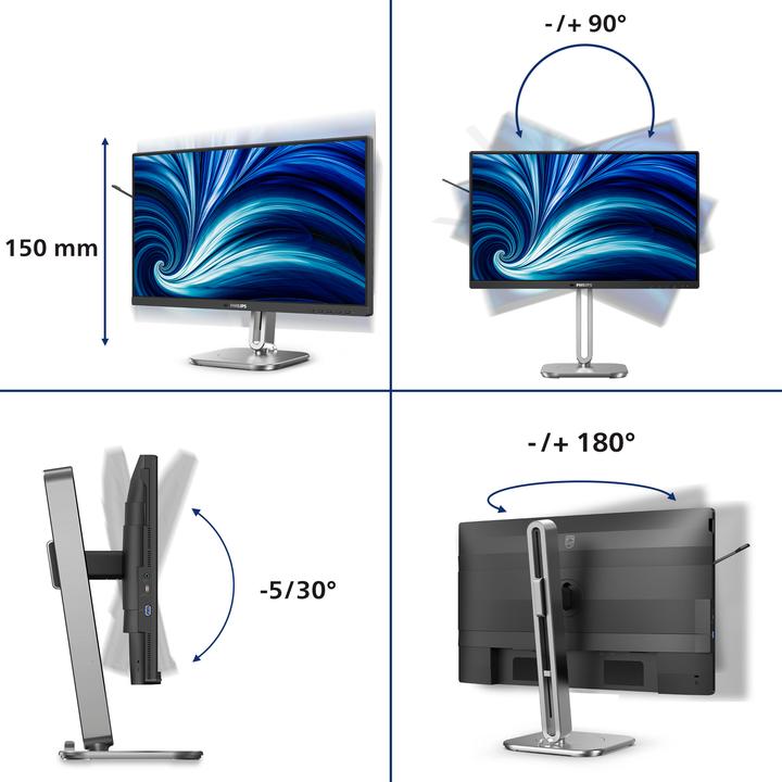 Actual product image Philips 24B2N4200/00 60,45cm 23,8Zoll 1920x1080 VGA HDMI DP USB (1920 x 1080 pixels, 23.80")