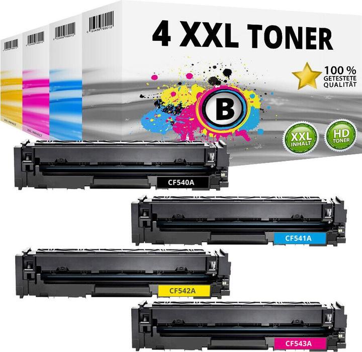 Actual product image Druckfuxx 4x Toner für HP 203A LaserJet Pro MFP M254 DW M254 NW M280 NW M281 FDN