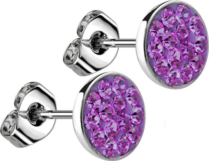 Immagine prodotto Star Piercing Orecchini a perno in argento con cristallo viola (senza ottone, Acciaio chirurgico 316L)
