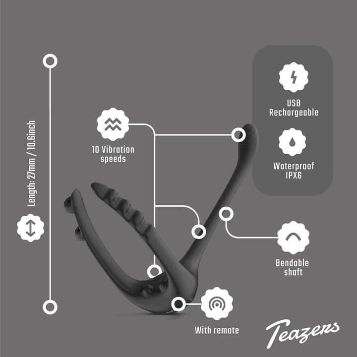 Immagine prodotto Teazers Vibratore Triplo per la Prostata con Telecomando