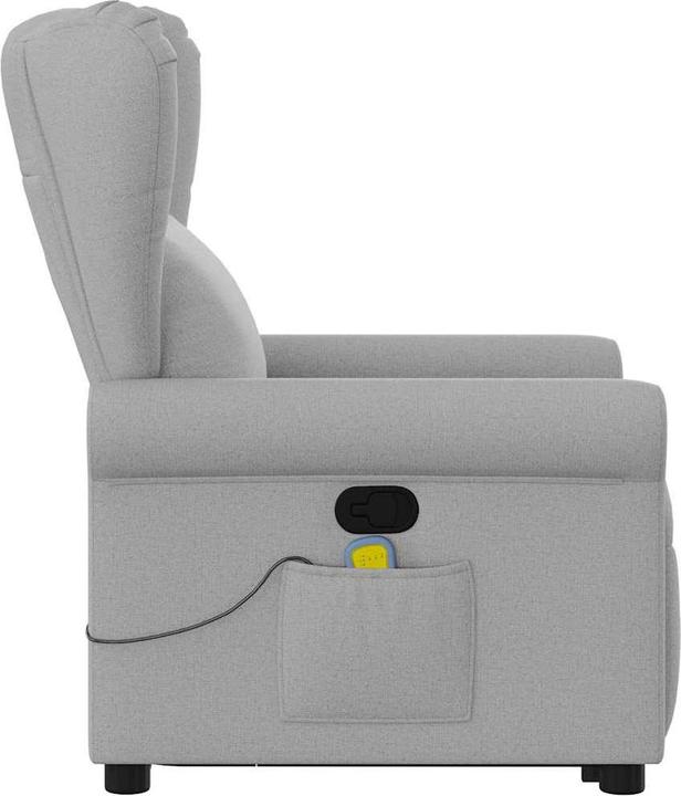 Actual product image VidaXL Massage chair with stand-up aid Cloud grey fabric