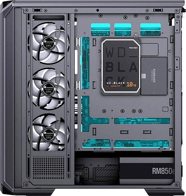 Produktbild Jonsbo D400 PC-Gehäuse, Midi Tower, ATX, Tempered Glass - schwarz (ATX, mATX, Mini-ITX)