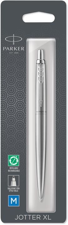Productafbeelding Parker Biros Jotter XL monochr. kern van roestvast staal. Bl. M (Roestvrij staal, 1 x)