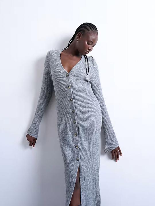 Actual product image Spokey Normal geschnitten V-Ausschnitt Langes Kleid Strickkleid (L)