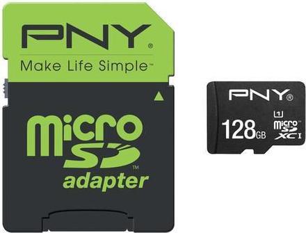 Actual product image PNY microSDXC128GB High Performance (128 GB, microSDHC, U1, UHS-I)