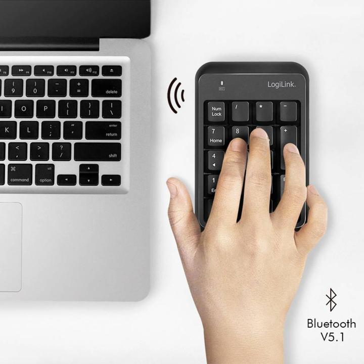 Productafbeelding LogiLink Toetsenbord Bluetooth, met 17 toetsen, V5.1, zwart (Nummerblok, Draadloze)