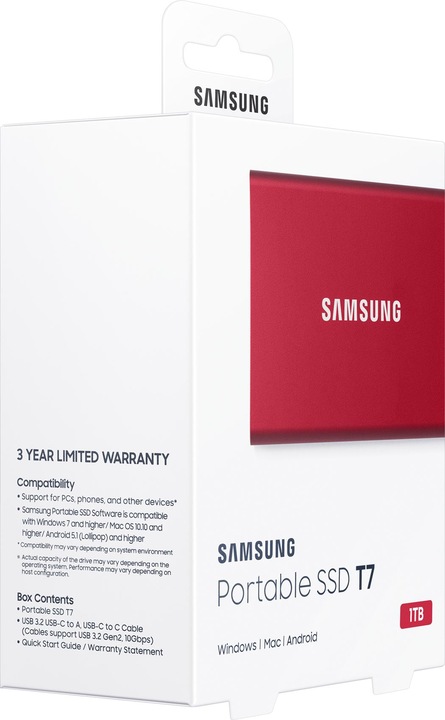 Image du produit Samsung Portable T7 Red (1000 Go)