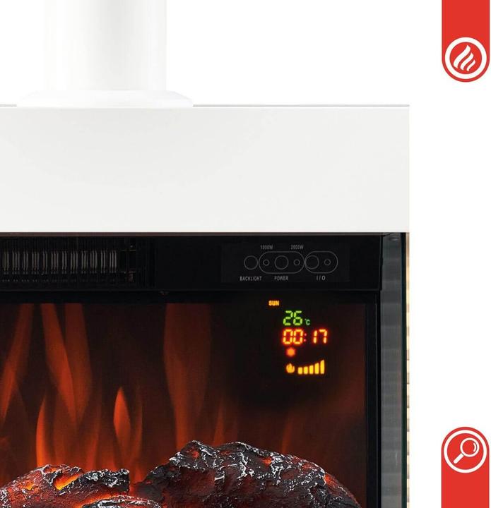 Actual product image Kaminio LIZ electric fireplace with stovepipe