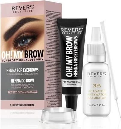Produktbild Revers Cosmetics OH MY BROW Eyebrow Tint Bio Professional Formula Graphite Gray 1.1 mit Arganöl & Rizinusöl