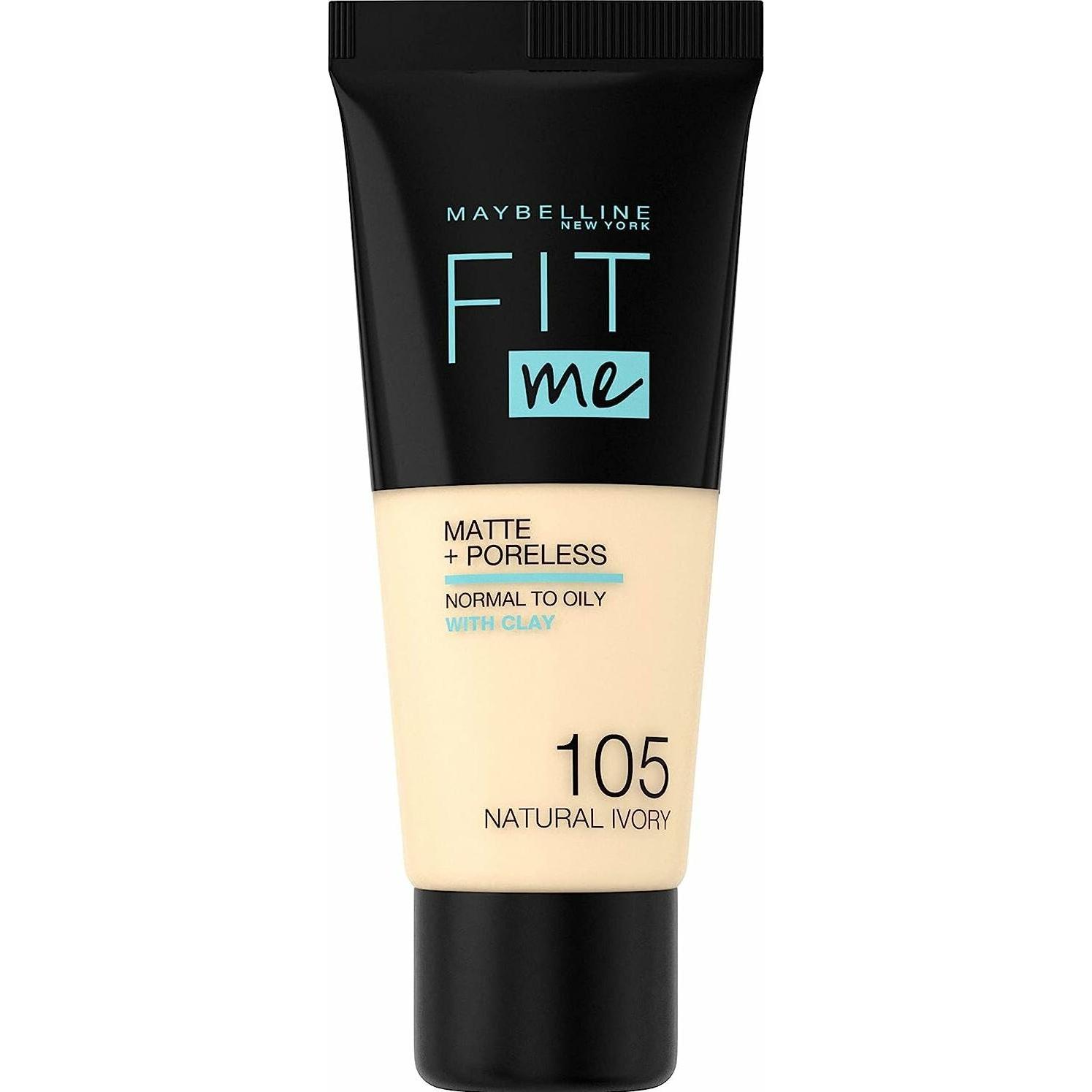 Maybelline New York, Foundation, Fit Me Matte + Poreless Liquide Foundation 105 Natural Ivory 30ml (105 Natural Ivory)