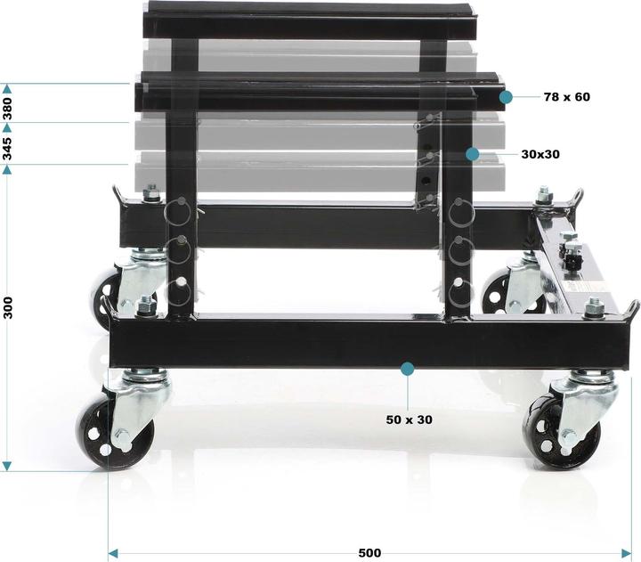 Image du produit Wiltec Cric Lève-moto Roulettes Support Montage mobile 680 kg Moto et VTT Atelier Pont élévateur