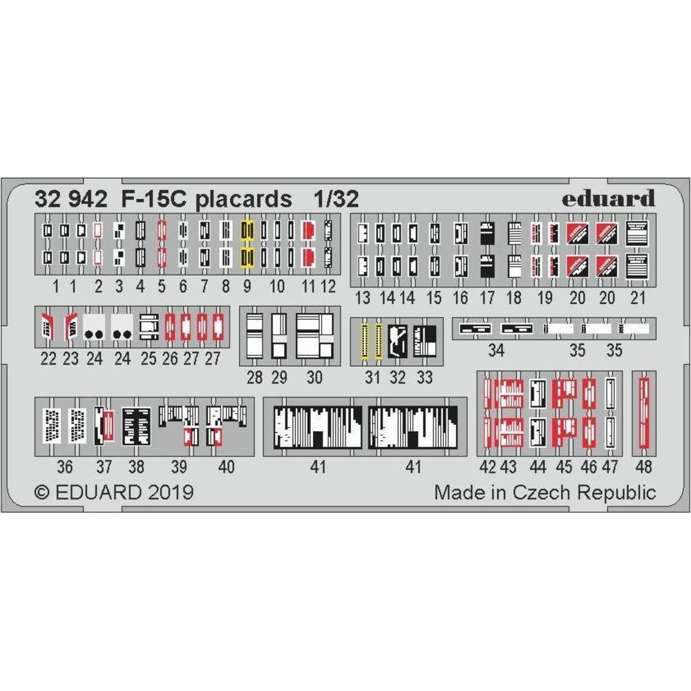 Eduard F-15C placards for Tamiya