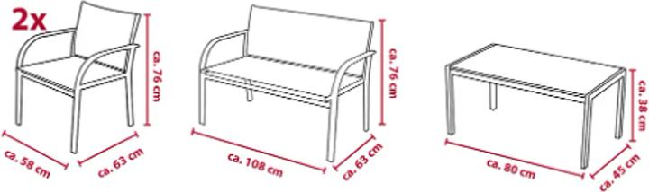 Produktbild Lifetime Loungeset Paris 4pcs