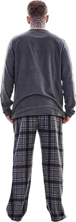 Actual product image Keanu Mens Checked Microfleece Long Pyjama Set (M)