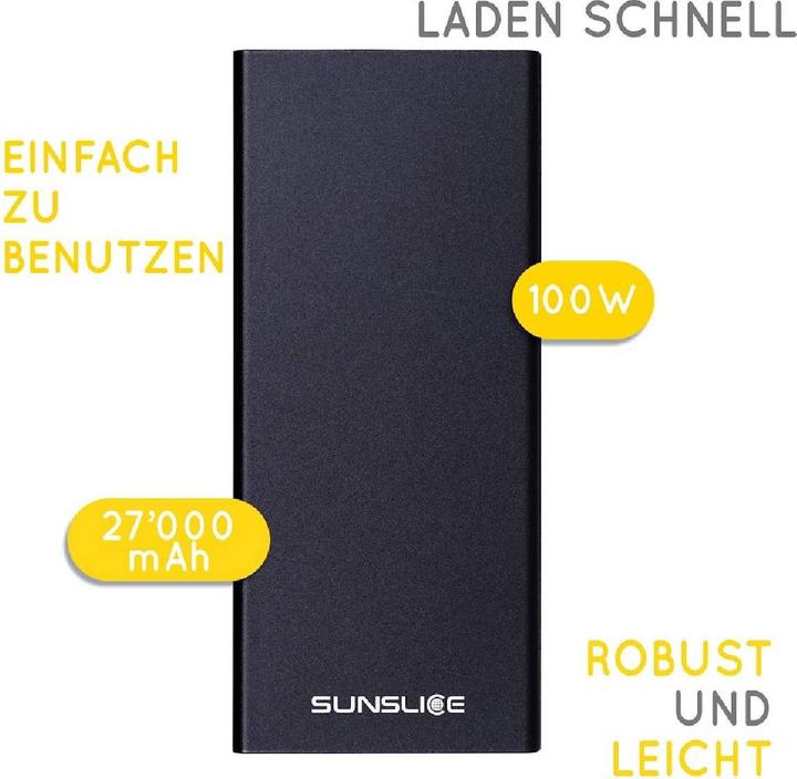 Produktbild Sunslice Externer Akku "Gravity 27" (27000 mAh, 100 W, 99.90 Wh)