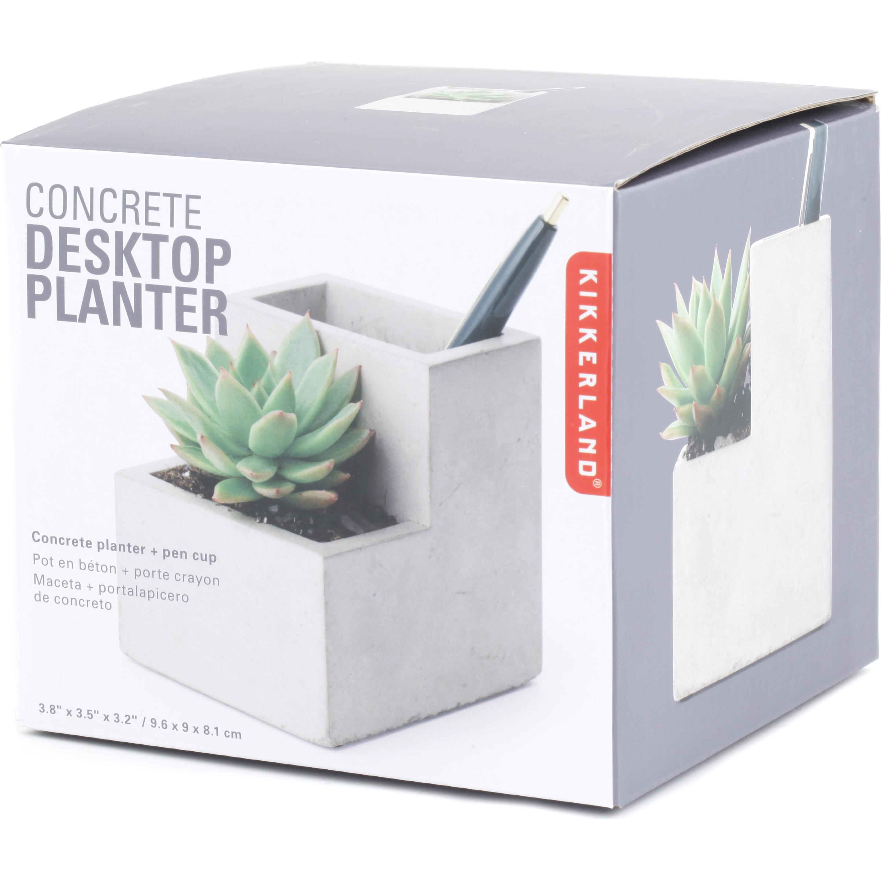 Thumbnail - Kikkerland, Blumentopf, Concrete Desktop Planter (9 cm)