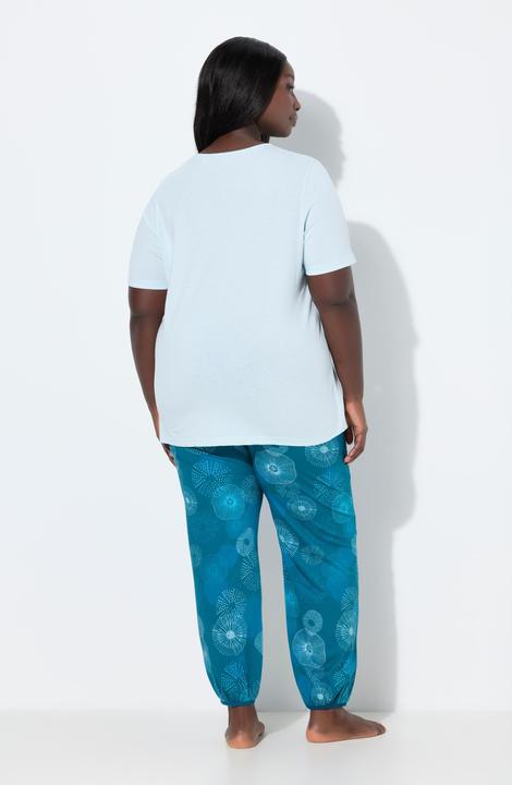 Produktbild Ulla Popken Pyjama, Kreise, V-Ausschnitt, Halbarm, Elastiksaum (60)