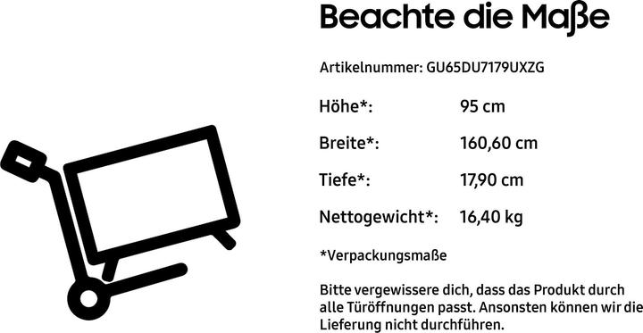 Actual product image Samsung GU65DU7179U (65", AU7179, 4K, 2024)