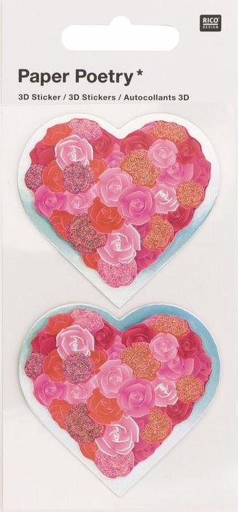 Actual product image Rico Design Paper Poetry 3D-Sticker Herzen mit Rosen