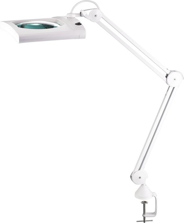 Produktbild HP Autozubehör LED-Lupenleuchte Glaslinse 190,5mm (7,5 ) Tischklemme weiss Abdeckung,ecki. Kopf (1612 lm)