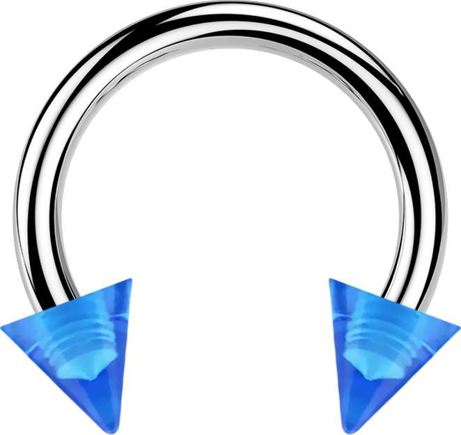 Immagine prodotto Star Piercing Circular Barbell silber mit zwei Cones dunkelblau transparent (Materiale sintetico, senza ottone, Acciaio chirurgico 316L)