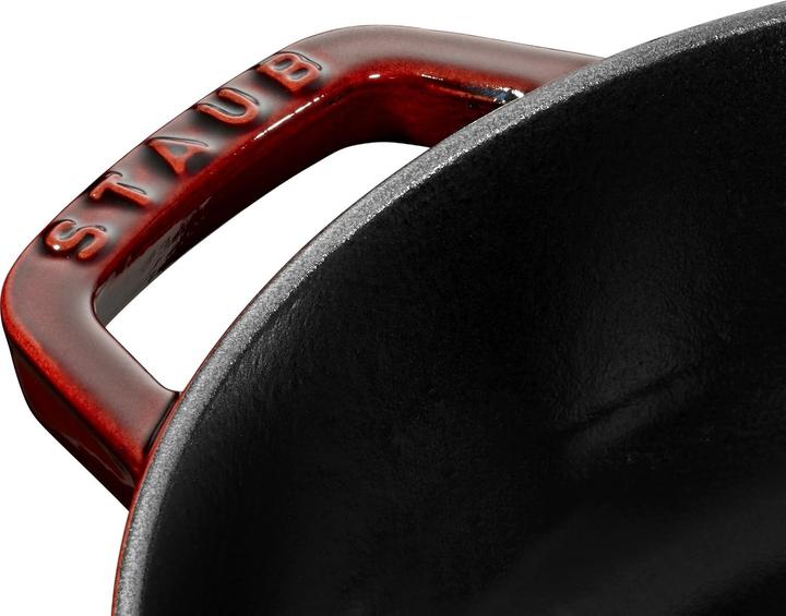 Actual product image Staub 40511-512-0 Roaster with chistera, suitable for induction, cast iron, grenadine (Cast iron, 24 x 11.60 cm)