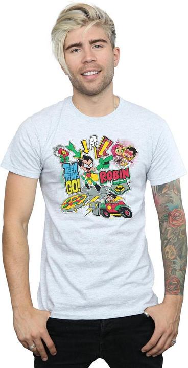 Actual product image Mens Teen Titans Go Robin Montage T-Shirt (XXL)
