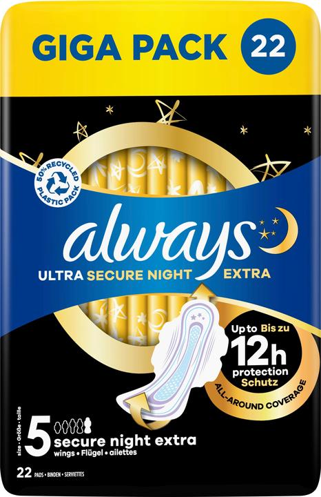 Image du produit Always Ultra Secure Night Extra (22 x, Tampons sanitaires)