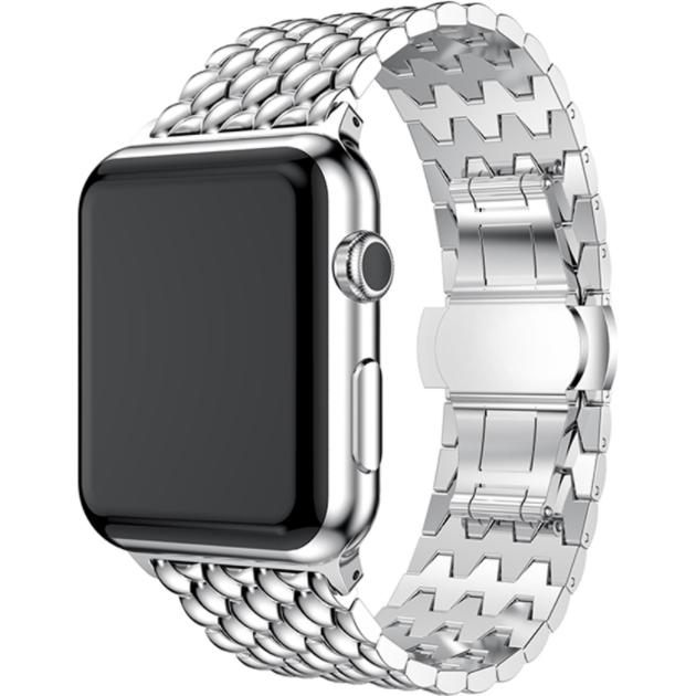 Strap-it Armband (Stahl, Apple Watch), Uhrenarmband, Silber