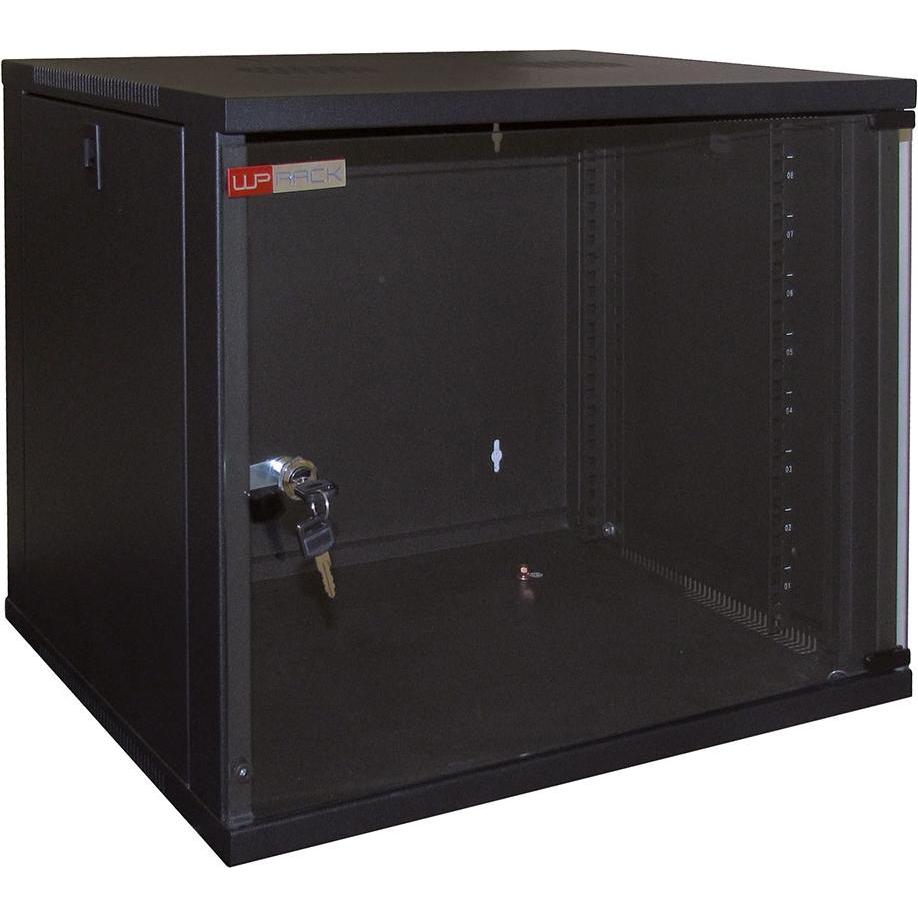 Wp Wall cabinet, 9 U, 54 cm width, 44.5 cm height, 60 cm depth, black (9 HE, 19 Zoll Rack), Serverschrank, Schwarz