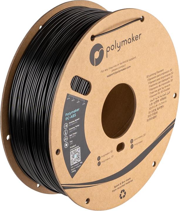 Produktbild Polymaker PC-ABS Black 1.75mm 1kg (ABS, 1.75 mm, 1000 g)