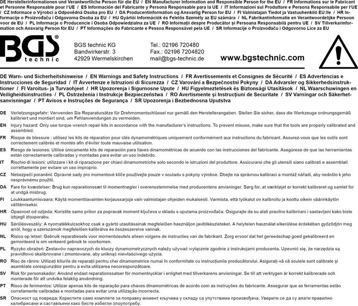 Immagine prodotto BGS Kit di riparazione per chiave dinamometrica per art. 2799