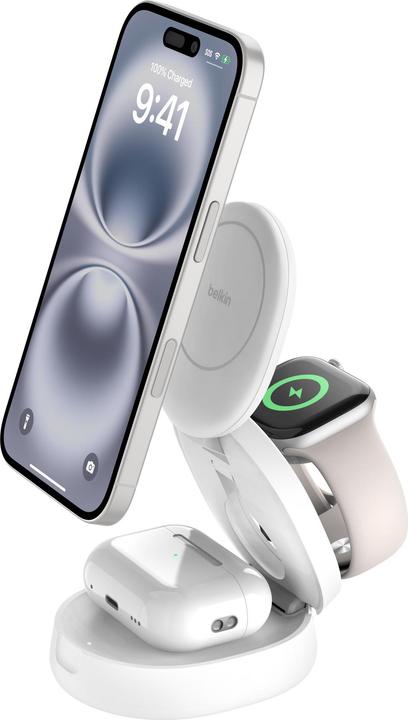 Produktbild Belkin BoostCharge 3-in-1 Qi2 Ladestation (15 W)
