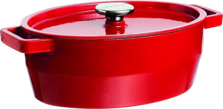 Actual product image Pyrex Cast iron pot 29cm 3,8l SLOWCOOK oval red (Casserole + Stewpot, Cast iron)