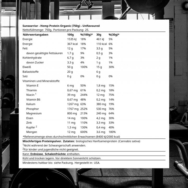 Actual product image Sunwarrior Organic Hemp Protein (Unflavoured, 1 pcs., 750 g)